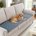 H.VERSAILTEX Couch Cover Chenille Pet Fuzzy Sofa Covers for 3 Cushion Couch Anti Slip Washable Sofa Slipcovers with Strap Soft Couch Protector Cover for Dogs Cats Kids(27.6" x 71", Stone Blue)