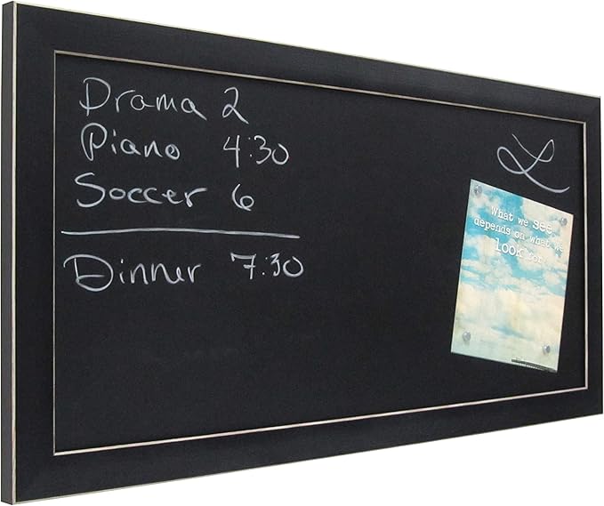 DesignOvation Wyeth Framed Magnetic Chalkboard, Black