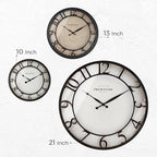 Presentime & Co 10" Farmhouse Series Wall Clock, Vintage Style, Retro Clock, Silent no Ticking, Oil Rubbed Bronze Finish