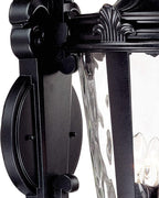 John Timberland Casa Marseille European Outdoor Wall Light Fixture Textured Black Scroll Arm 31" Clear Hammered Glass for Exterior House Porch Patio Outside Deck Garage Yard Front Door Home