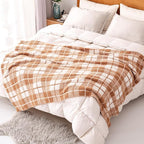 Panku Plaid Blanket, Ultra Soft Cozy Throw Blanket, Warm Fluffy Burnt Orange Throw Blanket for Couch and Sofa (50x60 Inches, Burnt Orange)