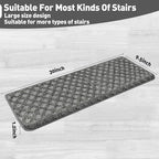 PURE ERA Bullnose Carpet Stair Treads Set Tape Free Non-Slip Indoor Stair Protectors Pet Friendly Rugs9.5" x 30"(7 Pieces,Grey Mini-Diamond Trellis)