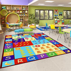 ABC Alphabet & Numbers Learning Rug 6x9ft - Non-Slip Washable Play Mat for Toddlers 1-3, Baby Nursery & Preschool Classroom Carpet, Soft Educational Area Rug