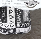 Exclusivo Mezcla Reversible Boho Quilts King Size, Black Bedspreads Lightweight Coverlet All Season Patchwork Quilt Bedding Set with Printed Floral Pattern (1 Quilt, 2 Pillow Shams)