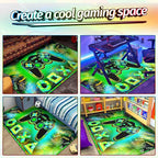 4x6 Gaming Rug for Boys Room - 3D Printed Gamepad Blacklight Game Rug Teen Boys Gaming Room Decor Large Area Carpet Vibrant Green Gamer Area Rug for Living Room,Bedroom,Game Room