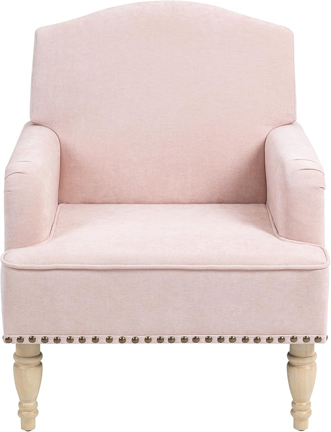 KEIKI Modern Accent Chair for Living Room and Bedroom,Comfortable Fabric Armchair with High-Density Foam, Sturdy Wood Legs, Stylish Lounge Chair for Home Office and Small Spaces