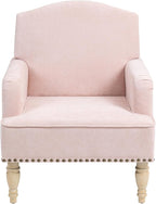 KEIKI Modern Accent Chair for Living Room and Bedroom,Comfortable Fabric Armchair with High-Density Foam, Sturdy Wood Legs, Stylish Lounge Chair for Home Office and Small Spaces