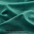 Mecatny Set of 4 Velvet Throw Pillow Covers 18x18, Soft Colorful Accent Decorative Couch Pillow Covers for Sofa Bedroom Living Room, Green/Red