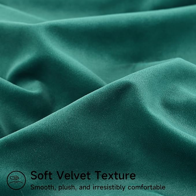 Mecatny Set of 4 Velvet Throw Pillow Covers 20x20, Soft Colorful Accent Decorative Couch Pillow Covers for Sofa Bedroom Living Room, Green/Red