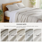 Bedsure 100% Rayon Derived from Bamboo Duvet Cover Queen Size - Lightweight Silky Cooling Comforter Cover Set for Hot Sleepers, Breathable & Moisture-Wicking Bedding Set, Linen
