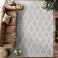 Modern Indoor Rug Diamond 9x12 Area Rugs for Living Room Luxury Kitchen Bedroom Durable Soft Geometric Durable Low and High Pile Stain Resistant Non Shedding Area Carpet 9x12