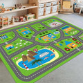 Kids Car Playmat, Kids Rug for Playroom Car Mat Town City Road Traffic Rugs, Play Mat for Floor, Extra Large Boys Kid Car Track Play Rug (Style Three, 59X 39.4 INCH)
