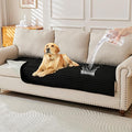 HAOMAIJIA Waterproof Couch Cover for Dogs Washable,Faux Fur Pet Couch Covers for Sofa,Soft Dog Bed Cover Non-Slip Couch Covers for 3 Cushion Couch Sofa Pet Friendly (Black, 35" x 82" 1 Pack)