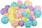 Patelai 72 Pcs Wicker Rattan Balls Decorative Balls for Vase Centerpiece Bowls Orbs Filler for Spring Summer Craft Home Decor, 4 Sizes (Macaron Color)