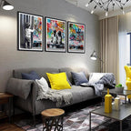 Novatique Graffiti Canvas Wall Art Colorful Street Wall Art Abstract Cool Art Painting Banksy Poster Print for Living Room Office,16" x 24" x 3pcs