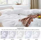 Bedsure White Duvet Cover Full Size - 3 Pieces Prewashed Extra Soft Cotton-Like Polyester Bedding Set, Includes 1 Duvet Cover 80x90 Inches with Zipper Closure & 2 Pillow Shams, Comforter Not Included