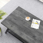 EXCEFUR Coffee Table, Industrial Wood and Metal Center Table for Living Room, Rectangle Cocktail Tea Table with Storage Shelf, Rustic Grey, 47 Inch