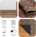 Keen Home Design 2x12 Rug - Machine Washable Runner with Non-Slip Backing, Ideal for Hallway, Entryway, Kitchen, Laundry Room - Vintage, Easy Clean, Durable, Low Pile Rug - (2'6" x 12')