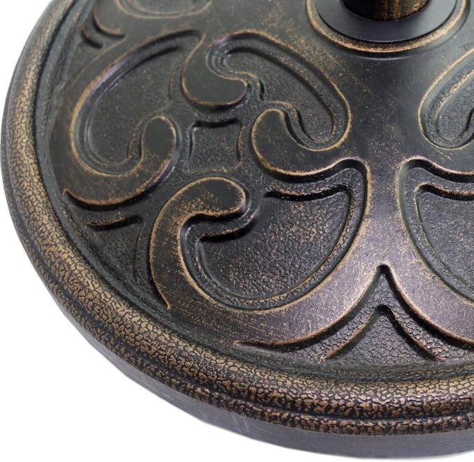 Sunnyglade 18" 22-lbs Outdoor Living Heavy Duty Round Antiqued Patio Umbrella Base