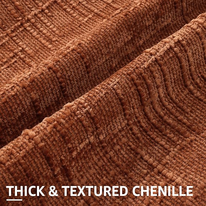 decorUhome Spring Rust Chenille Throw Pillow Covers 16x16 Set of 2 Textured Soft Cozy Slubby Couch Pillow Covers Modern Farmhouse Boho Decorative Pillow Cases for Bed Sofa Living Room