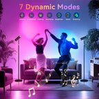 Spotlight Floor Lamp, Tall LED Standing Lamp with Remote/Touch Control, 2700K-6500K, 350°Rotating Head Standing Lamp, Reading Floor Lamp for Living Room, Bedroom, Office & Wall Art, Black RGB