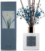 Cocorrína Premium Reed Diffuser Set with Preserved Baby's Breath, Cashmere Vanilla | 6.7 fl oz Reed Diffuser for Bedroom Bathroom Home Décor
