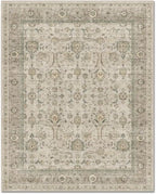 Washable 9x12 Area Rugs for Living Room, Boho Non-Slip Vintage Distress Lager Rugs for Bedroom Dining Room Nursery Office, 0.3" Neutral Oriental Throw Thin Carpet, Flaxen/Brown/Multi