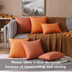MIULEE Pack of 2 Decorative Outdoor Solid Waterproof Throw Pillow Covers Faux Linen Garden Farmhouse Cushion Cases for Summer Patio Tent Balcony Couch Sofa 12x12 Inch Rust