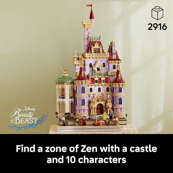 LEGO Disney Princess Beauty and The Beast Castle Building Set - Room Decor for Women & Men, Ages 18+ - Model Building Kit for Adults - Book Shelf Display - Gift for Disney Fans - 43263
