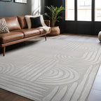 Modern Indoor Rug Orbit 9x12 Area Rugs for Living Room Luxury Kitchen Bedroom Durable Soft Geometric Durable Low and High Pile Stain Resistant Non Shedding Area Carpet 9x12