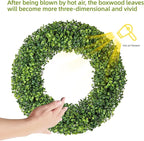 Wreaths, 20" Wreath, Boxwood Wreaths for Front Door, for Spring, Summer, Fall or Winter Wreath,Used for Farmhouse, Room Indoors,Outdoors, corridors, Offices. (Green)
