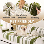 HAOMAIJIA Non-Slip Couch Arm Covers Set of 2 Waterproof Armrest Covers for Sofa, Soft Recliner Arm Chair Covers Washable Chenille Sofa Arm Cover Furniture Protectors (Sage Green, 23.6" x 27" 2 Pack)