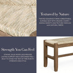 Alaterre Furniture Newport 40 Inch Solid Wood Entryway Bench - Modern Farmhouse Indoor Decorative Bench with Natural Seagrass Rush Seat - Furniture for Entryway, Dining Room, or Kitchen (Natural)
