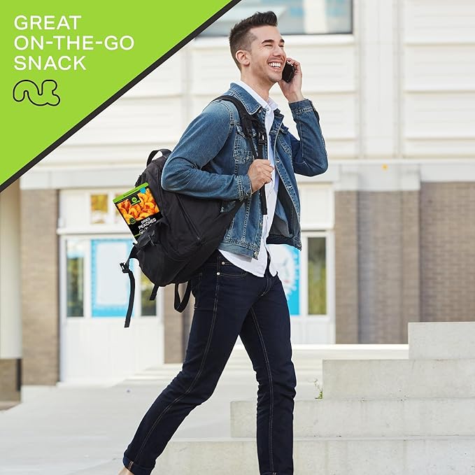 NUT CRAVINGS - Dried California Peaches, No Sugar Added, Unsweetened (8oz, 1 Pack) Tu Bishvat Favorite - Sweet Healthy Snack, Vegan, Kosher, Resealable Bag