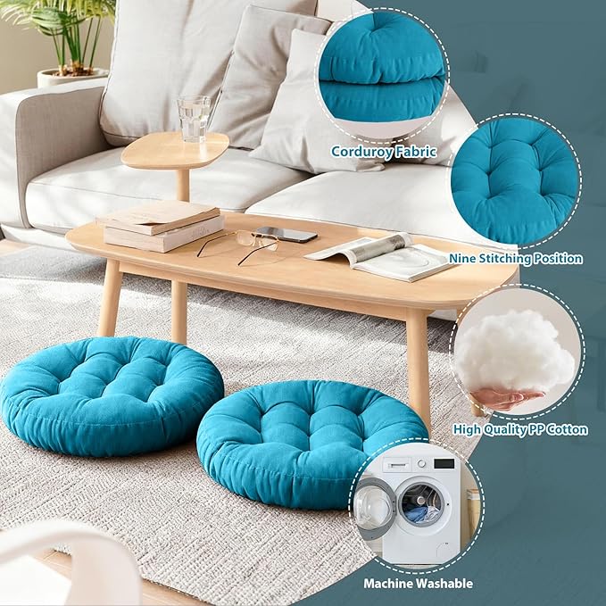 Tiita Outdoor Cushions Square Floor Pillow Thicken Tufted Seat Pad Large Floor Cushion for Yoga Meditation Living Room
