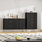 GarveeHome 5 Drawers Dresser for Bedroom, Fluted Dresser Chest of Drawers with Handle, Wood Modern Dressers for Closet, Bedroom Furniture Storage Organizer for Living Room, Hallway