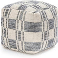Anji Mountain Artisan Crafted Cotton Blend Pouf Ottoman | Versatile Floor Seating & Footstool for Living Room | Modern Boho Home Décor Accent | Filled Pouffe