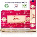 Satya Rose Incense Sticks, Satya Bng Insenses 15gmx12 Pack with Raajsee Incense Holder Bundle, Satya Nagchampa Natural Incense