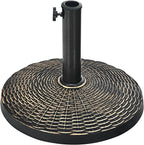 Tangkula 22 LBS Patio Umbrella Base, Round Outdoor Umbrella Stand W/Adjustable Knob, Rattan Pattern, All-Weather Umbrella Base Holder for Poolside, Yard, Street