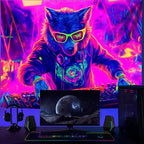 NYZE Wolf Tapestry for Bedroom, Music Wall Tapestry, Party Decor Glow in the Dark Room Decor Tapestries, Cool Galaxy Planet Wall Hanging, Wall Hanging for Room Dorm 79in×59in