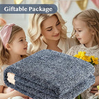 WRENSONGE Throw Blanket Cationic Dyeing Navy Blue Soft Cozy Fluffy Warm Hand Made Throw Blankets for Couch, Sofa, Chair, Bed, Camping, Picnic, Travel Lightweight Bed Blanket - 50"x60"