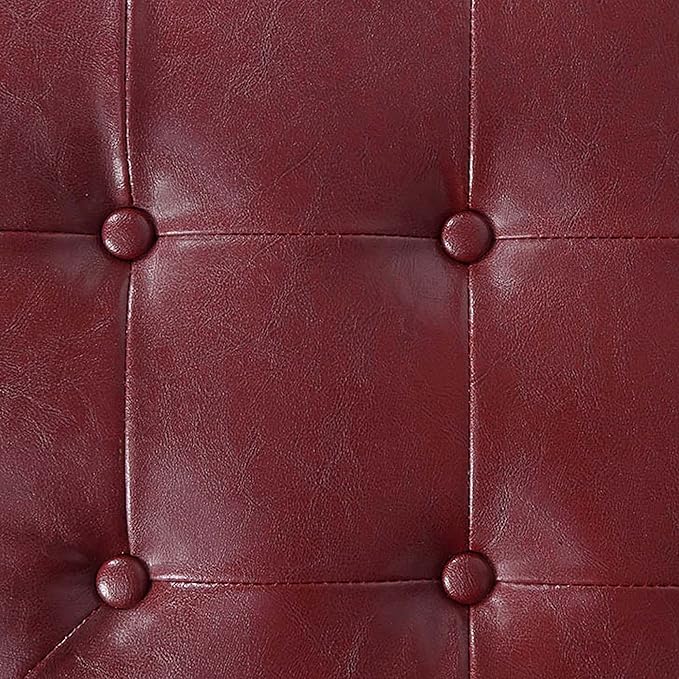 Convenience Concepts Designs4Comfort Round Shoe Ottoman, Burgundy