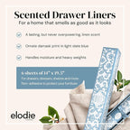 Drawer Liners - 14 in x 19.5 in, Pack of 6 - Fresh Linen Scented Drawer Liners - Damask Design & Scented Shelf Mat - Trim-to-Fit Sheet