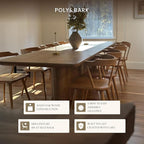 Poly & BARK Mid Century Modern Enzo Dining Chair Solid Oak Wood Set of 4
