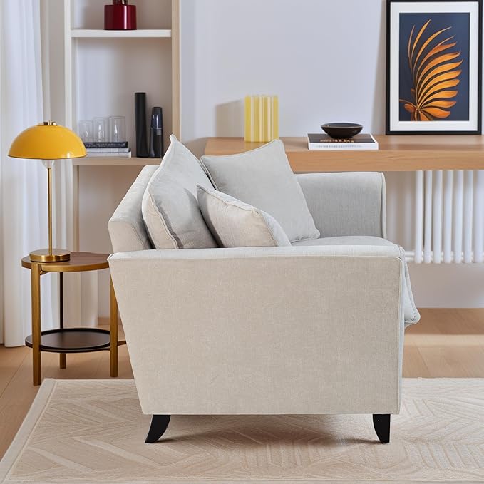 ERYE Living Room Accent Chair, Modern Chenille Upholstered Wider Seat Cushion Leisure Armchair W/2 Pillows and Removable Cover for Home Apartment,Bedroom,Office