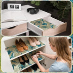 BBTO 20 Sheet Scented Drawer Liners for Dressers 15.8" x 22" Scented Fragrant Cabinet Paper Liners Non Adhesive Drawer Paper Mats for Bedroom Home Closet Shelves(Sea)