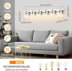 6 Light Modern Bathroom Light Fixtures Over Mirror, Chrome Vanity Lights for Bathroom Wall Sconces with Clear Glass Shades, E26 Socket (Bulbs Not Included)