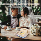 UKBW Audio Guest Book Wedding Phone, 32G Record Customized Audio Message with Guest Book, Retro Style Audio Guestbook for Birthdays Parties Confessions Special Occasions, Beige