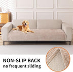 HAOMAIJIA Pet Couch Covers for Sofa Waterproof Couch Cover for Dogs Chenille Non Slip Sofa Covers Washable for 3 Cushion Couch Furniture Protector (Khaki, 36.5" x 74" 1 Pack)