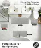 ILANGO Grey Bathroom Rugs 48" × 24" Non Slip & Super Absorbent Extra Thick Soft, Washable Bath Mat for Floor, Microfiber Plush Shaggy Bath Rug with Rubber for Bathtub Shower Room Sink
